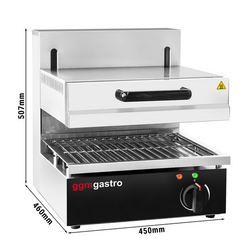 Horno Pita/Salamandra ESPECIAL - con resistencia regulable en altura - 0,45 m - Horno para gratinar - Tostadora