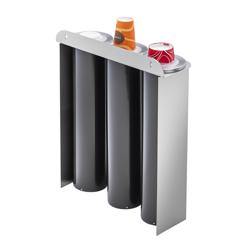Set distribuitor triplu de pahare – din plastic – variantă de montare pe perete