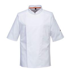 (5 bucăți) Jachetă de bucătar MeshAir Pro cu mâneci scurte – Alb – Mărime: XL