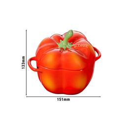 STAUB | CERAMIQUE - Kookpot - Paprikavorm - Ø 110mm - Keramiek - Oranje-Rood