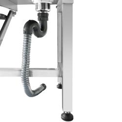 Pet grooming tub – Stainless steel, sliding front door, staircase, 870×490×1020 mm