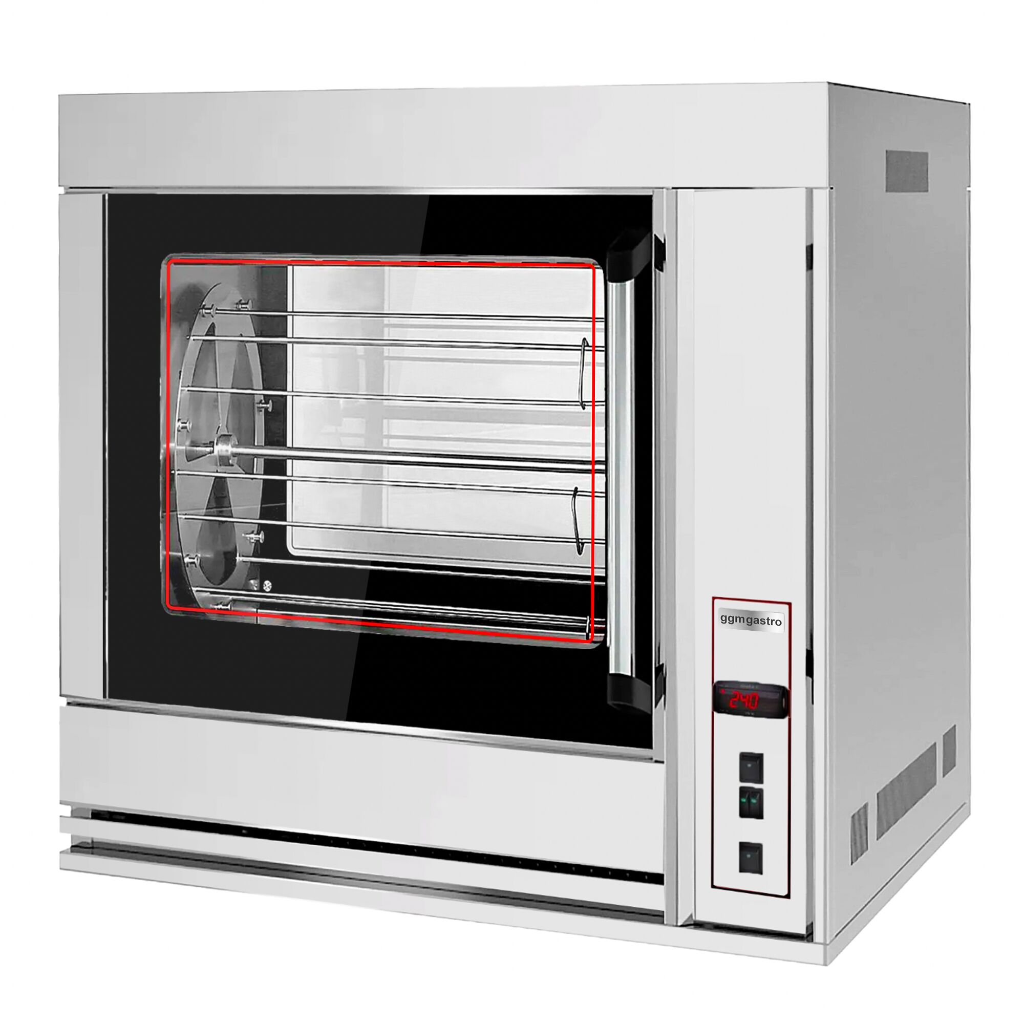 Commercial Electric Chicken Rotisserie Oven - 6.9kW - with 4 Skewers for up to up to 20 chickens
