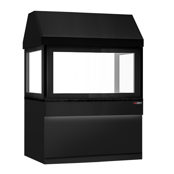 Elemento neutro para grelhadores a carvão TORONTO - 1500mm - frente preta - bancada em granito preto