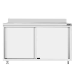 Edelstahl Arbeitsschrank ECO - 1400x600mm - mit Schiebetür & Aufkantung