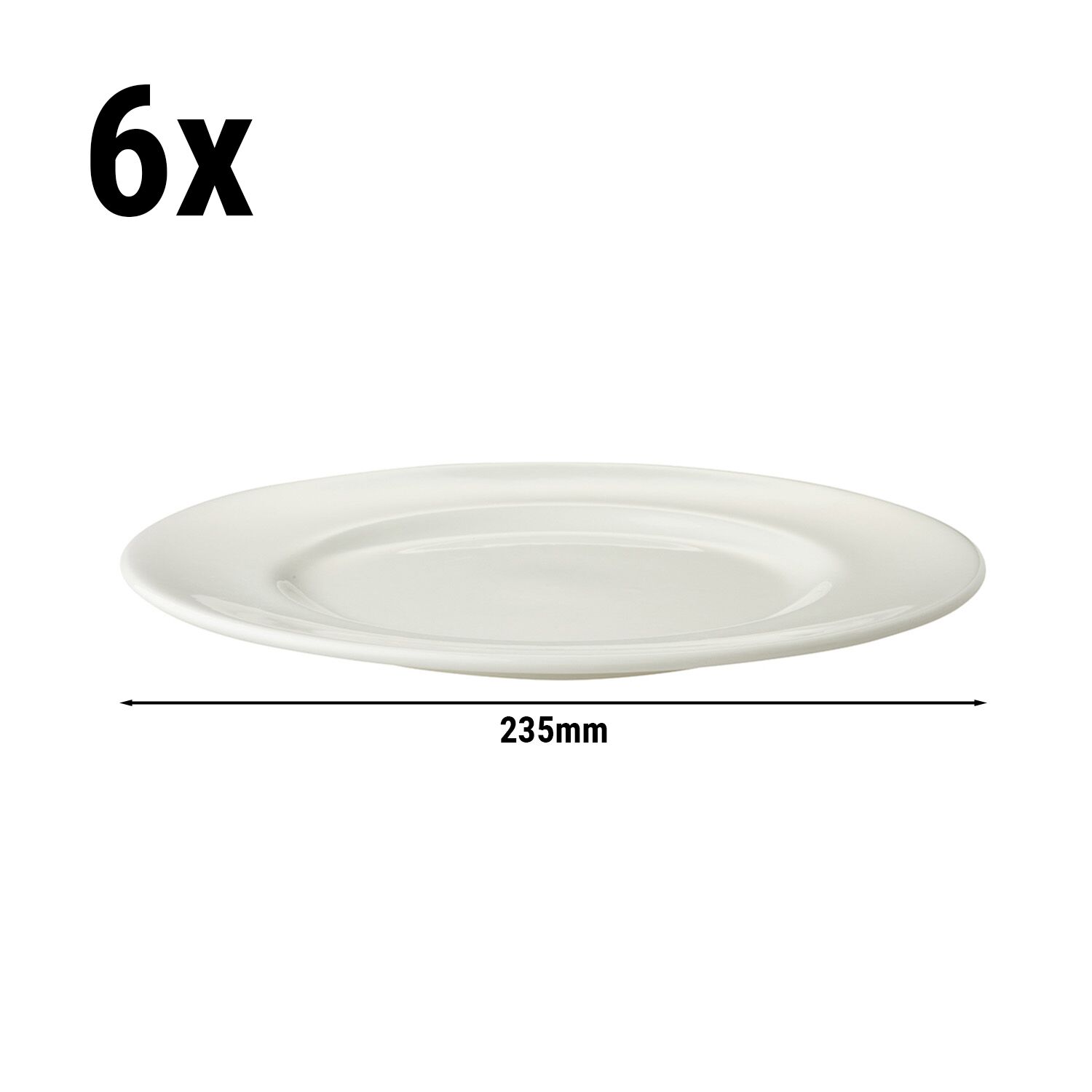 (6 pièces) LUX - Assiette Maastricht - Plate - Ø 210 mm - Ivoire
