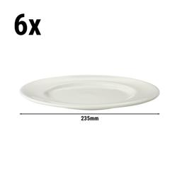 (6 pcs) LUX | Plate - flat - Porcelain - Ø210mm - White