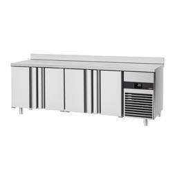 Masă frigorifică PREMIUM - 2330 x 600 mm - cu 4 uși - cu bordură