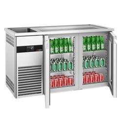 Arrière‑bar réfrigéré PREMIUM - 1550x700mm - 2 portes vitrées