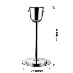 Supporto per glacette vino / champagne - Acciaio inox - Ø 380mm - con piedistallo