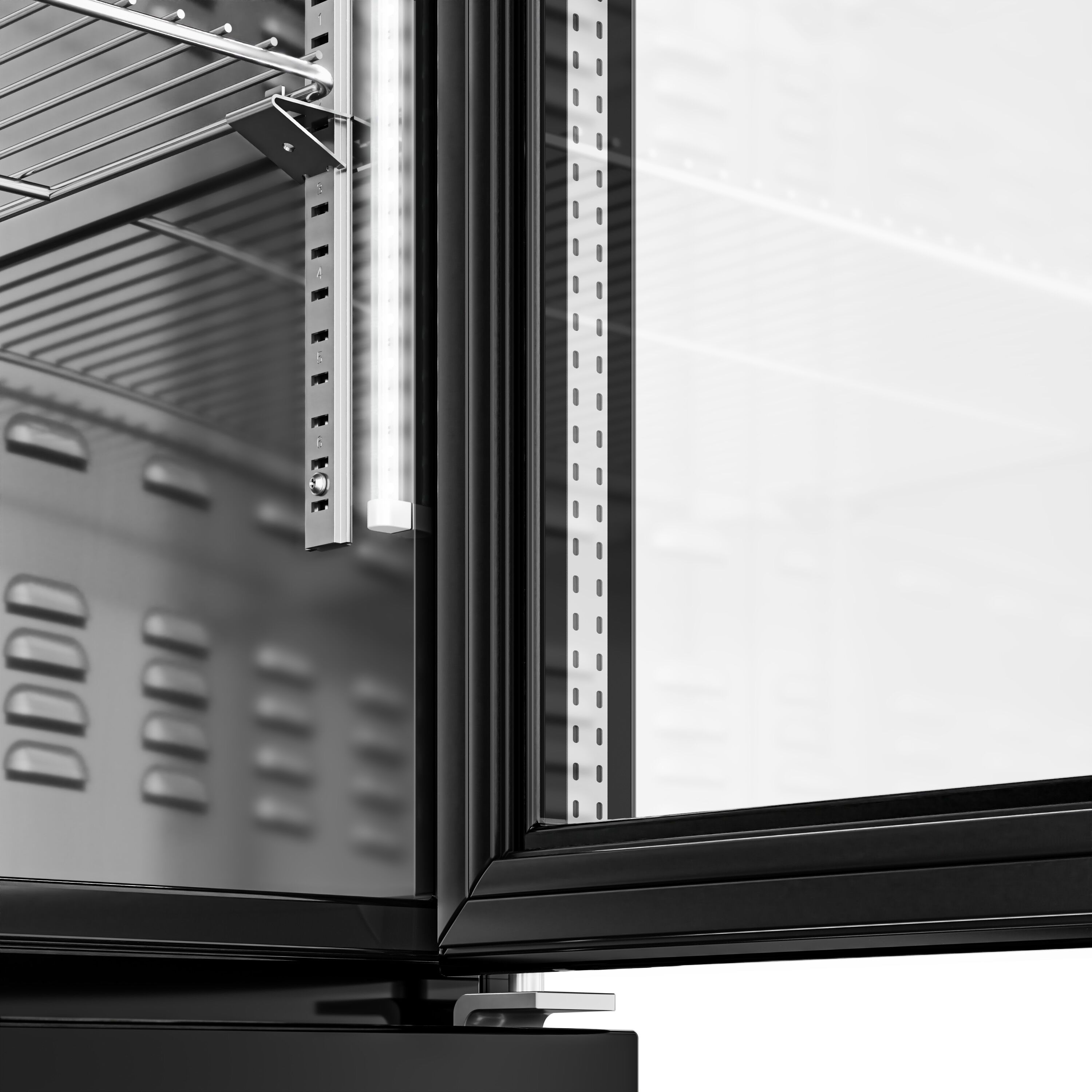 Vitrine réfrigérée à boissons - 600mm - 292 L - intérieur inox - 1 porte vitrée - thermostat numérique - Noir - +2 à +8 °C