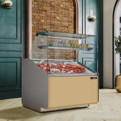 Koeltoonbank Alma - 944x979mm - 200 liter - kleur beige - front beige - rechte ruit