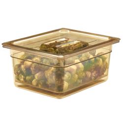 (6 szt.) CAMBRO | H-PAN™ - Żaroodporne płaskie pokrywki GN 1/2 - z uchwytem - bursztynowe	