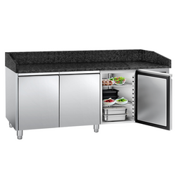Mesa refrigerada para preparación de pizza PREMIUM - 2,0 x 0,8 m - con 3 puertas
