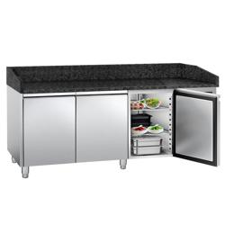 طاولة تحضير بيتزا مبردة PREMIUM - 2000x800 mm - مع 3 أبواب - سطح عمل جرانيت