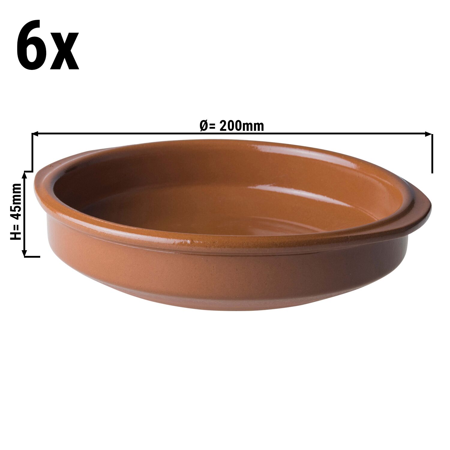 (6 pcs) CLASSICO Tapas - Moule à tapas - Ø 200mm - Marron