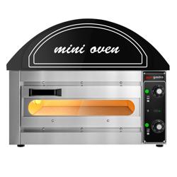 Mini forno per pizza - Meccanico - 1 pizza Ø34cm - 280°C - Nero