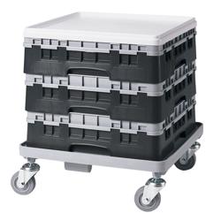 CAMBRO | CAMRACK® - Cesto para lavatório de vidro 1/1 com 1 extensor - 500x500mm - 30 compartimentos - Preto