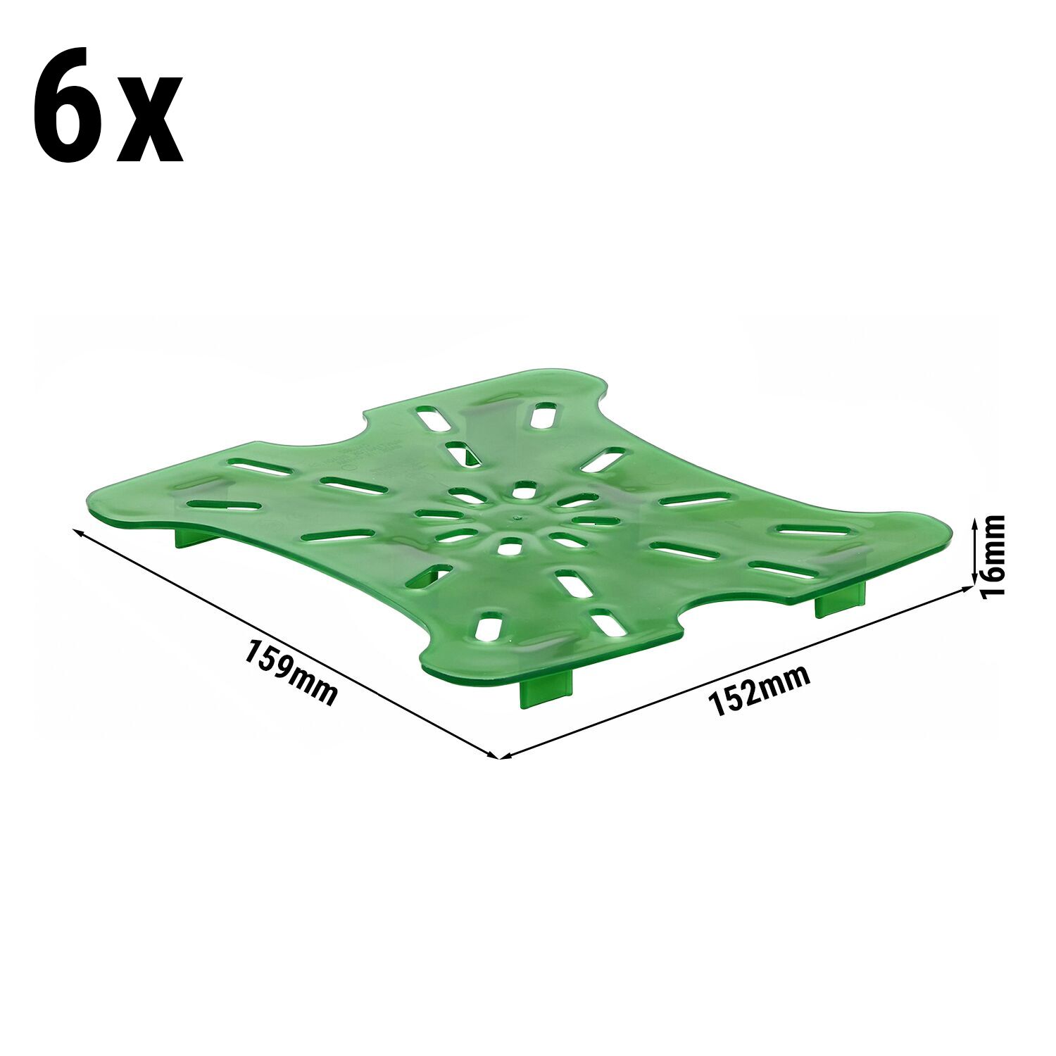 (6 pièces) CAMBRO | Plateau d'égouttage FreshPro - pour 1,9 litre et 3,8 litres - Vert