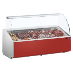 Koeltoonbank - 2506x979mm - 512 liter - front rood - rechte ruit