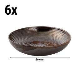 (6 peças) METALLIC - Prato coupé fundo - Ø 260mm - Castanho