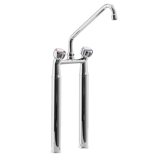 Mélangeur bi-trou - col haut250mm - avec raccord1/2", débit18L/min - 210x285x655mm