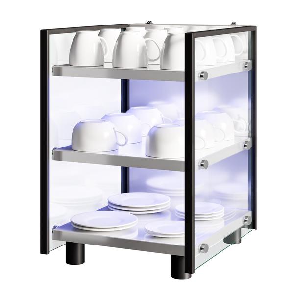 Kopjeswarmer RVS - 100W - met 3 schappen