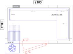 Conjunto de estante de aluminio - forma de L - profundidad de instalación: 360 mm