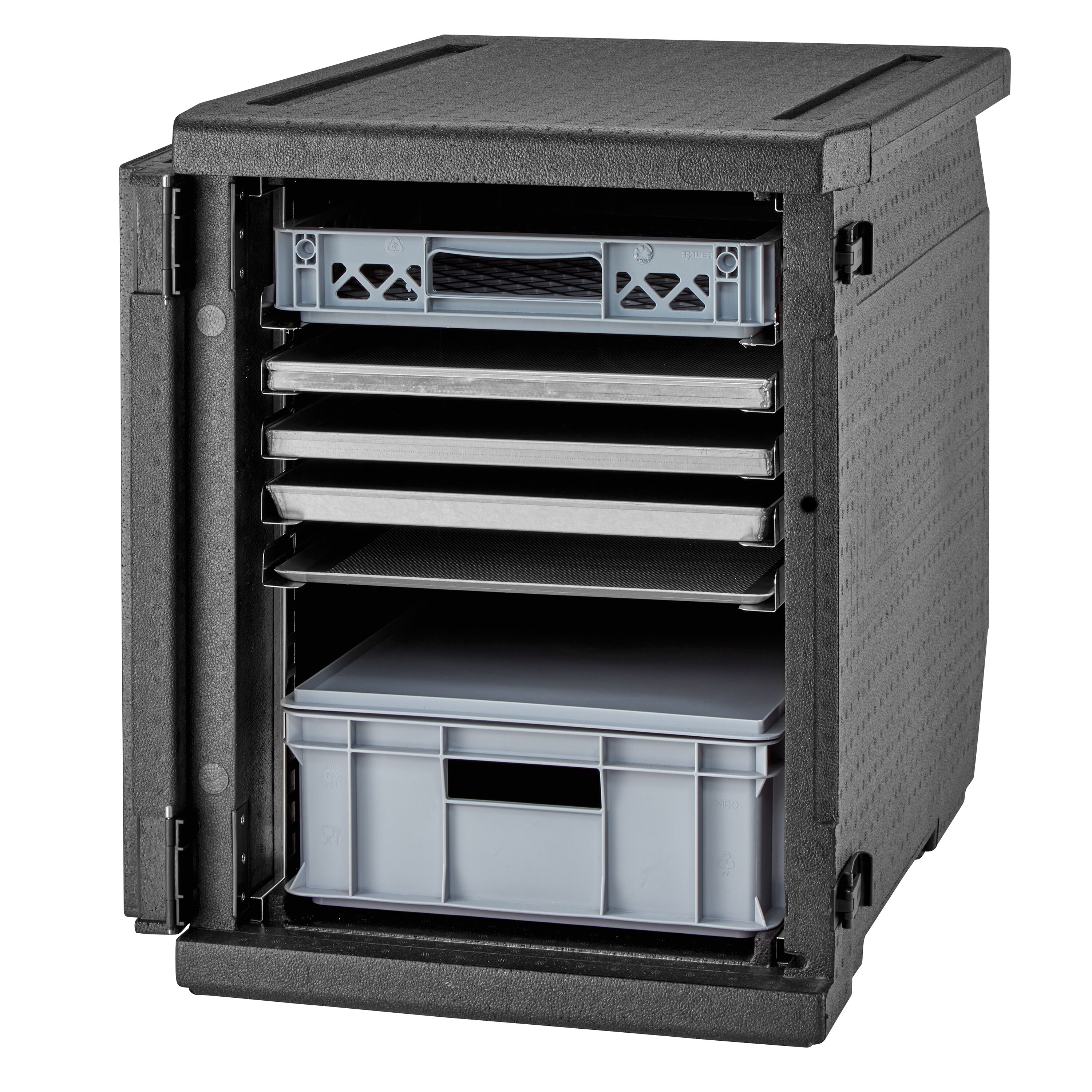 CAMBRO | CAM GOBOX® - Chargeur frontal - EN 600x400 - avec ensemble de 2 rails en inox - Noir