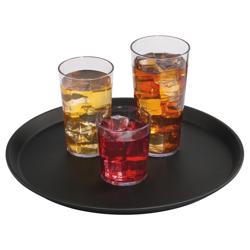 (12 pieces) CAMBRO | Camtread® Round Fibreglass Serving Tray – Ø 280 mm – Non‑Slip – Black
