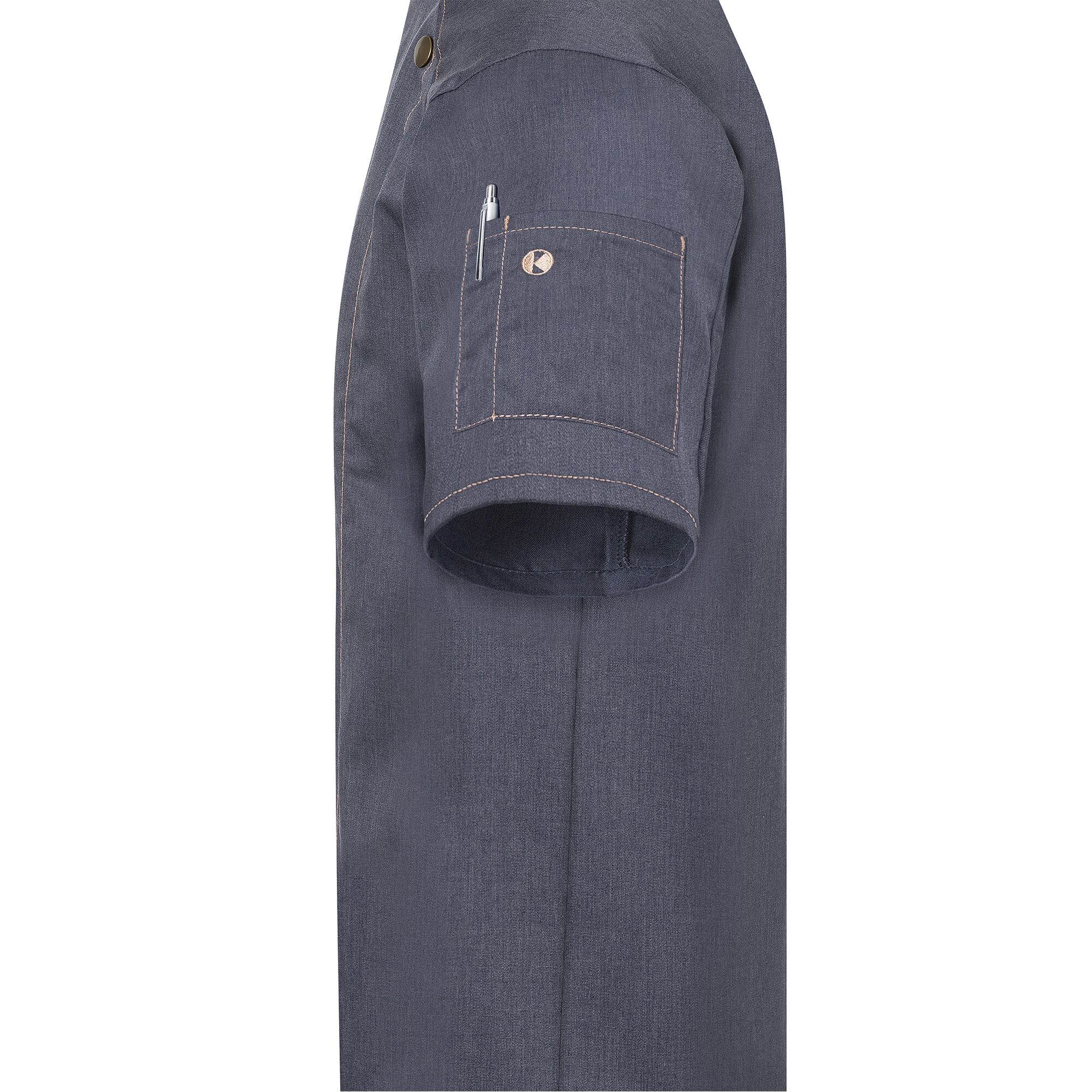 KARLOWSKY | Veste de cuisine à manches courtes style jeans - Noir Vintage - Taille : 50