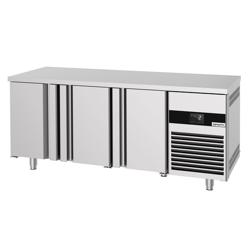 Mesa de refrigeración para panadería PREMIUM - 2100x800mm - apta 600x400mm - 3 puertas - refrigeración ventilada - 456l