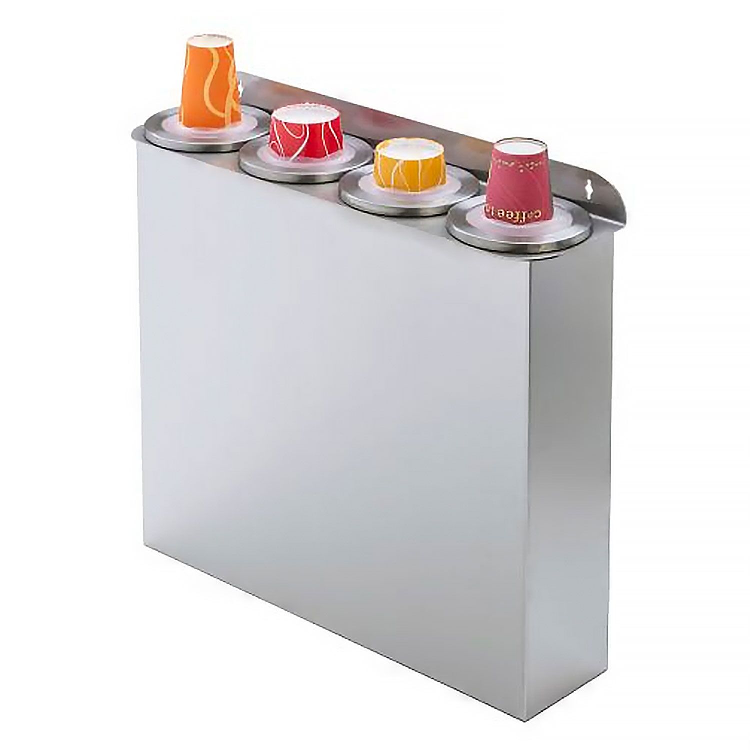 Set distributeur de gobelets double & distributeur de couvercles double – plastique – version à monter