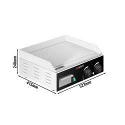 Elektrikli Pleyt Izgara - Dijital Ekranlı - 2,20kW - Düz - Pişirme Yüzeyi: 520x330mm