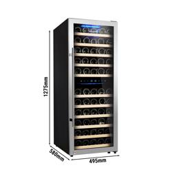 Üvegajtós borhűtő - 2 zónás - 200 l - max. 73 palack