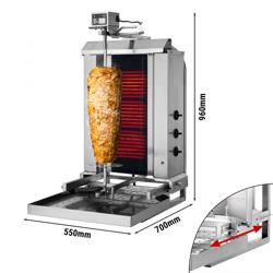 Electric Doner Kebab Grill (Shawarma/Gyros) - 3 Burner - up to 40kg - 5.40kW - incl. 2 double doors & drip tray