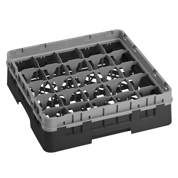CAMBRO | CAMRACK® - Glazenwasmand 1/1 - 25 vakken - met 1 verlengstuk - 500x500mm - Zwart
