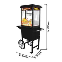 Mașină de popcorn, inclusiv cărucior - 5 kg / h - cu 1 ceainic