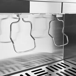 GASTRO-COOL Nevera expositora de bebidas - 375mm - 48 litros - estrecho - 1 puerta batiente de cristal con caja de luz publicitaria - display digital de temperatura - Negro