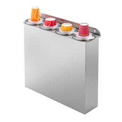 Vierdubbele bekerdispenser - kunststof - wandmontage - Ø62-98mm