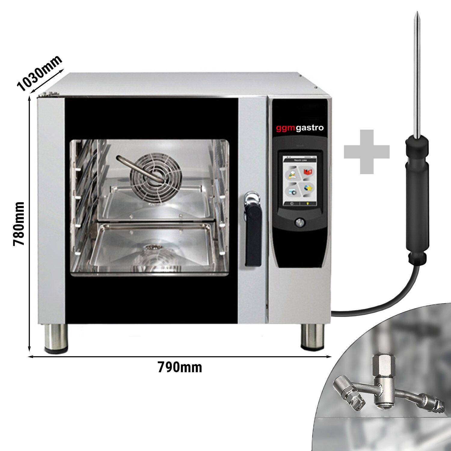 Kombidämpfer - Touch - 4x GN 1/1 - Mit Waschsystem | GGM Gastro