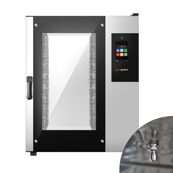 Bakery-Electric Commercial Combi Oven - Touchscreen Controls - 10x EN 600x400 - incl. Automatic washing system, Core temperature probe, HACCP monitoring, USB