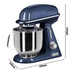 Planetmixer - 7 l - 350 W - inkl. visp, flatblandare och degkrok - bänkmodell - kobaltblå