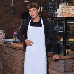 KARLOWSKY | LSTK34W Tenerife Bib Apron – White - Adjustable Neck - 2 Pockets - One Size