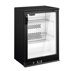 Barkoelkast - 600mm - 125 Liter - met 1 glazen klapdeur - zwart