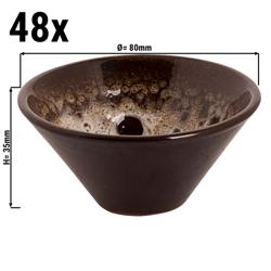 (48 uds) Bol - SABANA - Gres (stoneware) - redondo - Ø80mm - Marrón/Blanco