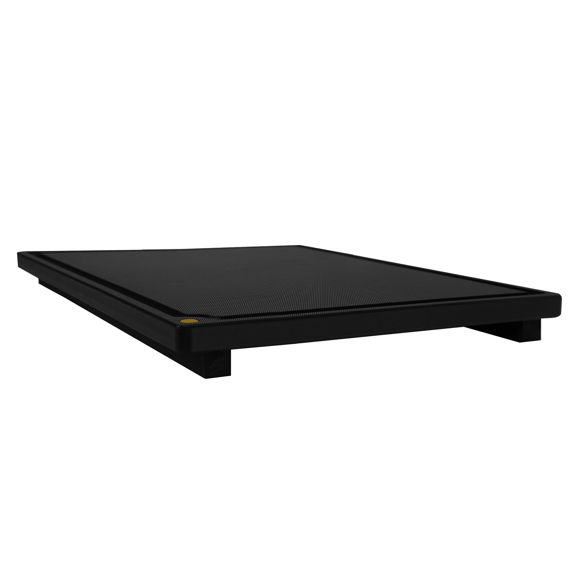 Planche à découper avec rigole à jus - 530x325mm - Épaisseur: 20mm - Conforme HACCP - Polyéthylène - Noir
