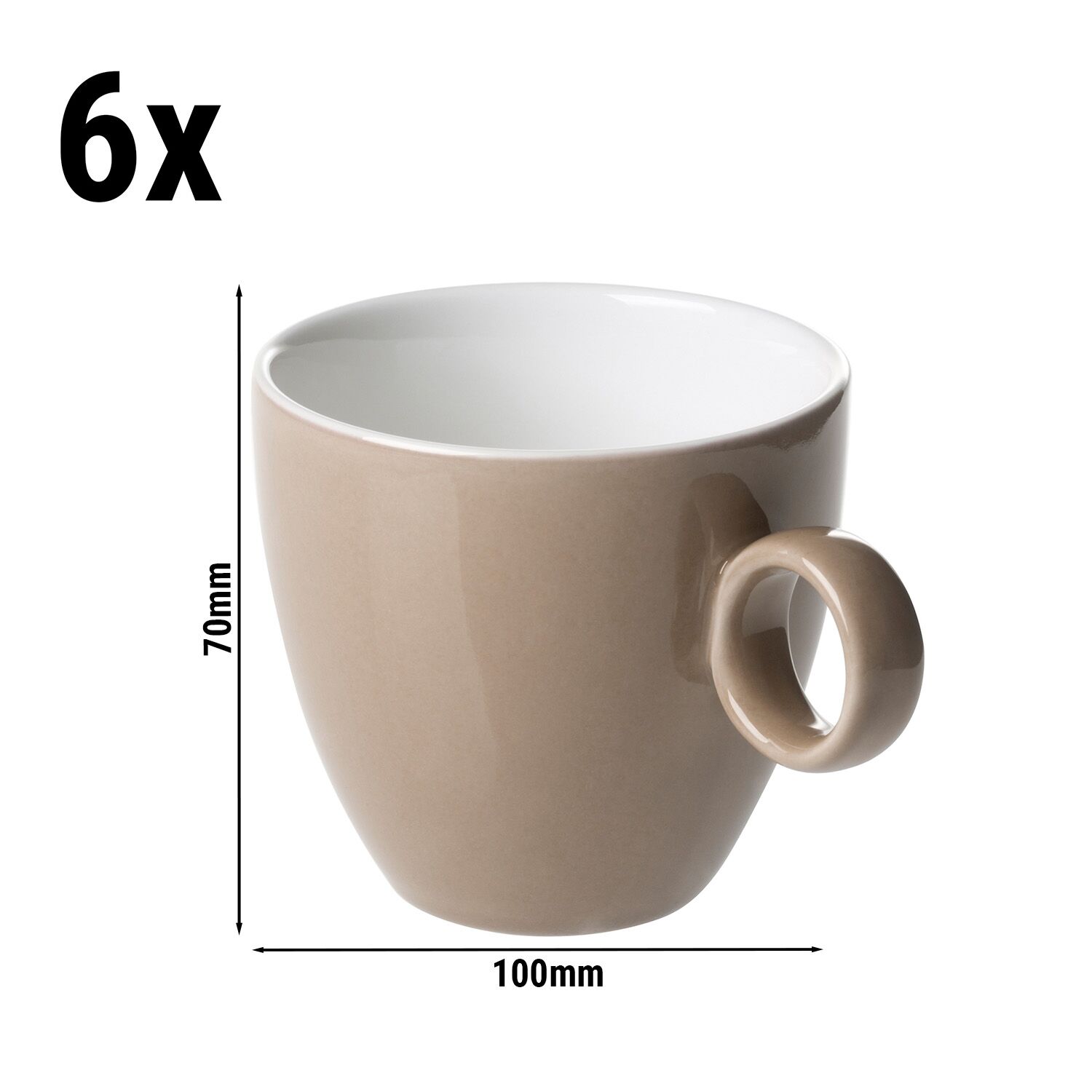 (6 pièces) BART COLOUR CAFE – Tasse à café – 170 ml – Marron