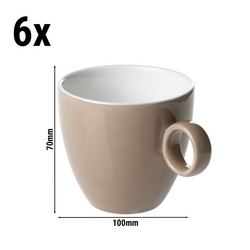 (6 pezzi) BART COLOUR CAFE - Tazza da caffè - 170ml - Marrone