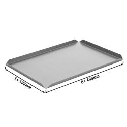 (5 pieces) Aluminium Pastry & Presentation Tray – Rectangular - 400x100x10mm - Anodised - Silver