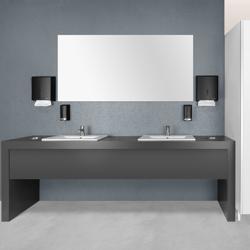 AIR WOLF | Kağıt Havlu Dispenseri - 600 havlu için - paslanmaz çelik - siyah